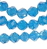 51 BZDEqxfL. SL160  Aqua Blue Crystal Fancy Cut Glass Beads Strand 10mm 16