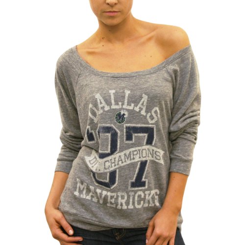 Junkfood Dallas Mavericks Off The Shoulder Womens Tri-Blend T-Shirt Extra Large