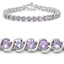 8.50 Carat Genuine Amethyst Rounds Silver Bracelet