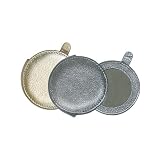 Metallic Leather Small Round Mirror Metallic Leather Small Round Mirror