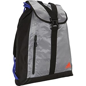 adidas Ultimate Core Sackpack, Grey/Night Flash Purple/Solar Red, 18.25 x 15-Inch