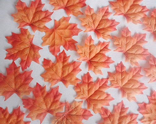 100-1000pcs Fall Silk Leaves Wedding Favor Autumn Maple Leaf Decorations nacarat-100