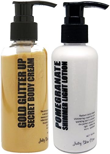 Glitter up! Secret Body Cream Set - Gold Bond Lotion &amp; Pomgranate Shimmer light Lontion | After Sun Shimmer Lotion + Vitamin B3 &amp; Aloe Vera Gel - Body glitter lotion &amp; Smoothing Lotion