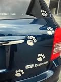 カーステッカー 自動車用ステッカー 肉球シルバー 立体肉球 （肉球２個セット） 犬