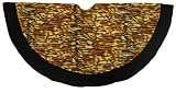 48" Tiger Animal Print with Black Trim Christmas Tree Skirt