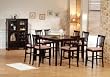 9 Piece Rich Cappuccino Finish Counter Height Dining Table By Coaster Furniture