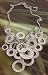 Fashion necklace 716 silver colour hammered metal discs