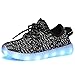 Genda 2Archer Boys Girls 7 Colors LED Luminous Knit Sneakers Fashion USB Charging Light Shoes