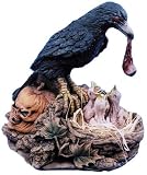 Raven On Nest Feeding Eyeball to Babies Halloween Prop