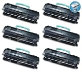 6 PACK: Remanufactured Lexmark E250 (E250,E350,E352 Printers) Toner Cartridge (3,700 Page Yield) - Plus a Super Mini Hi Speed Ultra 4 Port USB 2.0 Hub for Laptop, PC or Mac.
