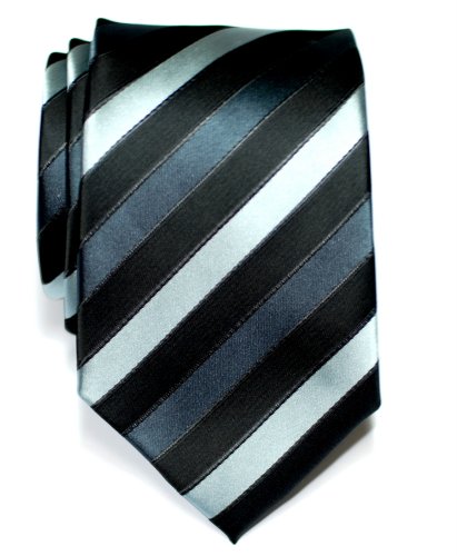 Retreez Three-Colour Stripe Woven Microfiber Men's Tie Necktie - Various Colors
