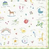 Caspari Set of 2 Baby Love Set of 20 Paper Cocktail Napkins
