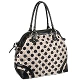 51 C21vzdEL. SL160  Large Bone & Black Polka Dot Quilted Satchel Handbag