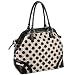 Large Bone & Black Polka Dot Quilted Satchel Handbag