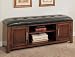 Espresso Bi-cast Leather Tufted Seat Storage Bench