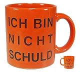 Original Waechterbach Tasse/Kaffeebecher/Kaffeepott im Ich bin nicht Schuld - Design/Originelles Geschenk