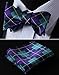 HISDERN Bow Ties for Men Check Plaid Self Tie Bow Tie and Pocket Square Bowtie Formal Tuxedo Wedding Bowties Handkerchief Set