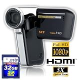 NEW! SVP T1000 FULL HD 1080p DIGITAL CAMCORDER + CAMERA + 20X Combined ZOOM + HDMI Output Cable + 32GB