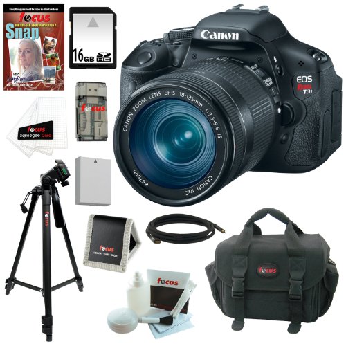 Canon EOS Rebel T3i 18 MP CMOS Digital SLR Camera with EF-S 18-135mm f/3.5-5.6 IS Standard Zoom Lens + 16GB Deluxe Accessory Kit On Sale