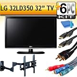 LG 32LD350 32 720p LCD HDTV & 5pc Hook Up Kit (2 6FT Hdmi Cables, 6FT Audio Interconnect Cable, 6FT Component Cable, TV Cleaning Kit)