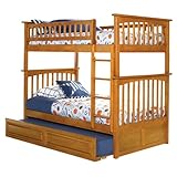 Columbia Twin Over Twin Bunk Bed with Trundle Bed - Caramel Latte