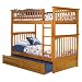 Columbia Twin Over Twin Bunk Bed with Trundle Bed - Caramel Latte