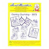 Aunt Marthas iron on transfers envelope for embroidery fabric painting quilting wearable art needlepoint & other crafts country courtship 3973 - B001GHXIOG