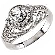 14Kt White Gold Cloud Nine Diamond Wedding Ring (Center stone is not included)