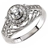 14Kt White Gold Cloud Nine Diamond Wedding Ring (Center stone is not included)