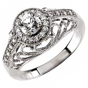 14Kt White Gold Cloud Nine Diamond Wedding Ring (Center stone is not included)