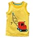 Yo Coco Boy's Yellow Sleeveless Cotton T-Shirts Cartoon Tank Tops