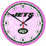 NFL New York Jets Pink Round Clock