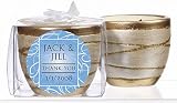 Baby Keepsake: Blue Heart Pattern Personalized Elegant Scented Pottery Votive Candles (Set of 24)