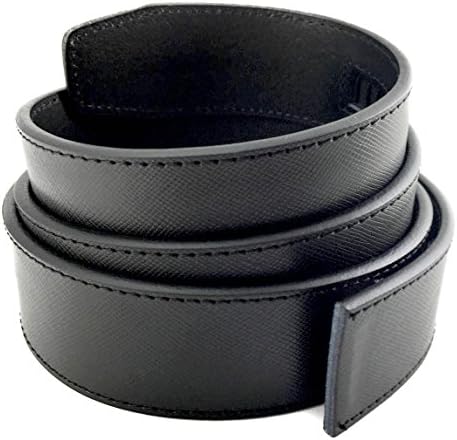 Rochet Belt Men's Genuine Leather Ratchet Belt (Black Leather with Carre Buckle)