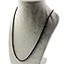 AMDXD Jewelry Titanium Stainless Steel Thin Cord Chain Necklace Lace Mesh Black Length 46CM Width 0.3CM