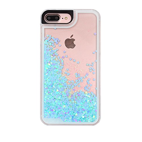 iPhone 7 Plus Case, Caka iPhone 7 Plus Hard Case Flowing Liquid Floating Luxury Bling Glitter Sparkle Case Cover Fashion Design for iPhone 7 Plus - (Blue)