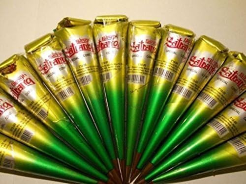 6X Cones Satrang Herbal Natural Henna Mehandi Cones Temporary Tattoo