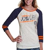 MLB Detroit Tigers Ladies Onside Kick Long Sleeve T-Shirt - White/Navy Blue (Large)