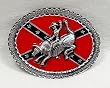 Bronc Rider Diamond cut Pewter Belt Buckle with Rebel Flag