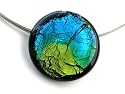 Schmuck aus Deutschland, handgearbeiteter Glasschmuck, Midnight Moon Halskette peridot t&uuml;rkis