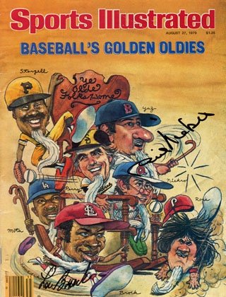 Phil Niekro & Lou Brock Autographed/Hand Signed Sports Illustrated - August 27, 1979