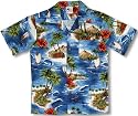 Red Hibiscus Island Boy's Hawaiian Aloha Shirt