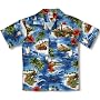Red Hibiscus Island Boy's Hawaiian Aloha Shirt