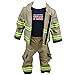 Personalized Firefighter Baby Full TAN 3-Piece Outfit (18 Months)