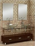 DreamLine Glass Bathroom Vanity 59-DLVG-206 Mahogany color W 59'' x H 27 3/4'' x D 19 5/8''