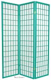 Unique Colors - 6ft. Window Pane Japanese Screen Room Divider - 4 Sizes - Royal Blue, Azure, Turquoise