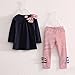 ASHERANGEL 2pcs Baby Girls Bowknot T-Shirt Top+Pants Leggings Trousers Outfit Navy 5T