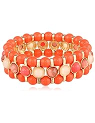 Napier "Sea Bubbles" Gold-Tone Coral Triple Stretch Bracelet, 2.5"