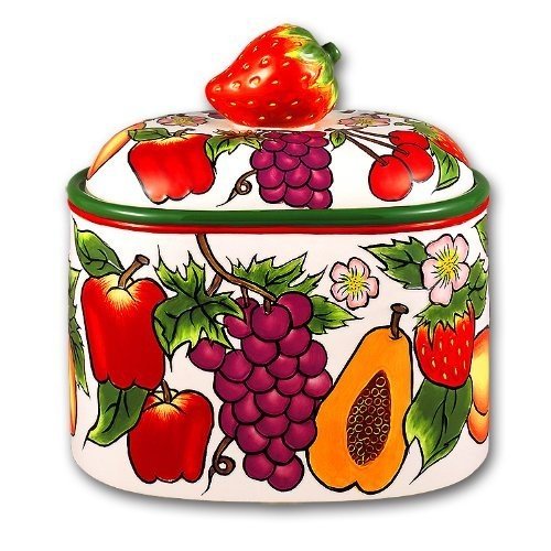 Ceramic Fruit Table Counter Top Cookie Jar Canister