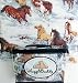 'NUGGLEBUDDY Microwaveable Moist Heat & Aromatherapy Organic Rice Pack Cold Pack Combo for Horse Lovers! "WILD HORSES" Fabric with SPEARMINT EUCALYPTUS Aromatherapy